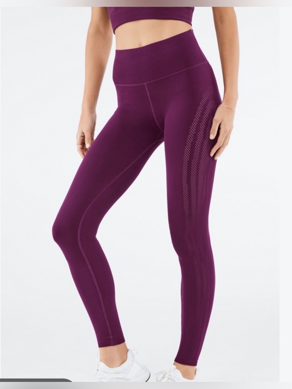 Fabletics Sculpt knit Plum High-Waist Leggings. Small